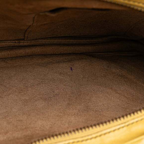 BOTTEGA VENETA Yellow Leather Intrecciato Shoulder Bag